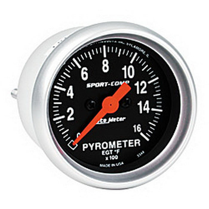 AutoMeter 3344 GAUGE; PYROMETER (EGT); 2 1/16in.; 1600deg.F; DIGITAL STEPPER MOTOR; SPORT-COMP - Truck Part Superstore