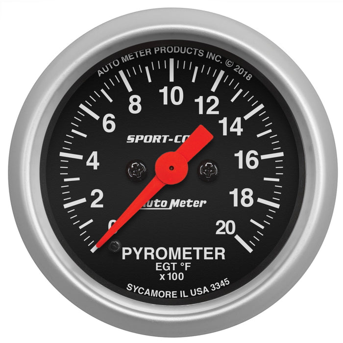 AutoMeter 3345 GAUGE; PYROMETER (EGT); 2 1/16in.; 2000deg.F; DIGITAL STEPPER MOTOR; SPORT-COMP - Truck Part Superstore