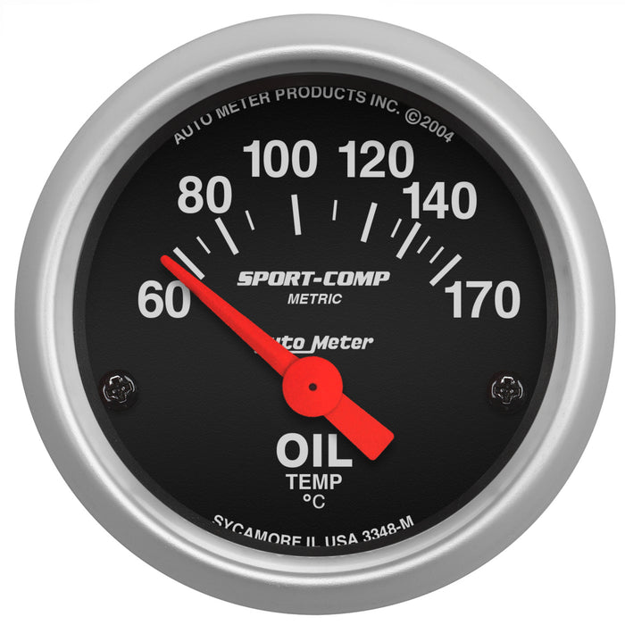 AutoMeter 3348-M GAUGE; OIL TEMP; 2 1/16in.; 60-170deg.F; ELECTRIC; SPORT-COMP - Truck Part Superstore