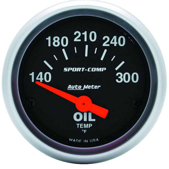 AutoMeter 3348 GAUGE; OIL TEMP; 2 1/16in.; 140-300deg.F; ELECTRIC; SPORT-COMP - Truck Part Superstore