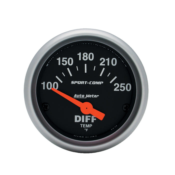 AutoMeter 3349 GAUGE; DIFFERENTIAL TEMP; 2 1/16in.; 100-250deg.F; ELECTRIC; SPORT-COMP - Truck Part Superstore