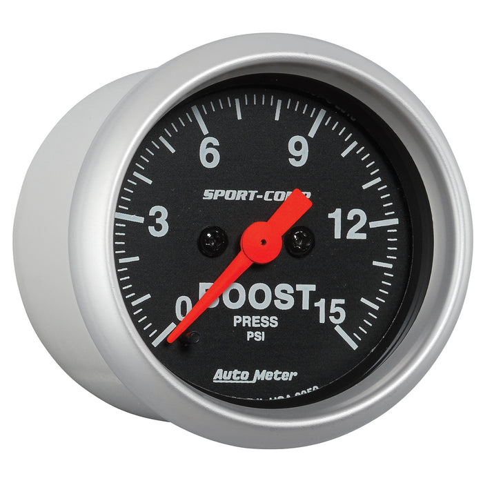 AutoMeter 3350 GAUGE; BOOST; 2 1/16in.; 15PSI; DIGITAL STEPPER MOTOR; SPORT-COMP - Truck Part Superstore