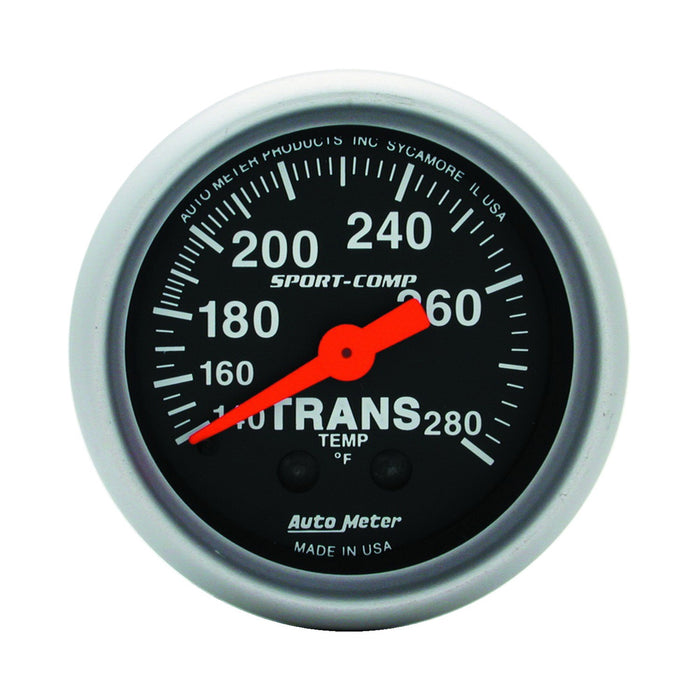 AutoMeter 3351 GAUGE; TRANS TEMP; 2 1/16in.; 140-280deg.F; MECHANICAL; 8FT.; SPORT-COMP - Truck Part Superstore