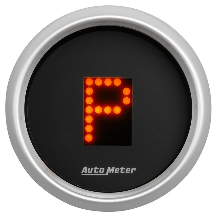 AutoMeter 3359 GAUGE; GEAR POS; 2 1/16in.; INCL INDICATORS; BLACK DIAL; RED LED; SILVER BEZEL - Truck Part Superstore