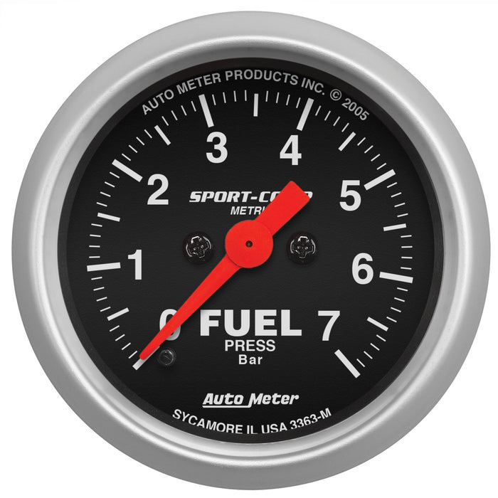 AutoMeter 3363-M GAUGE; FUEL PRESSURE; 2 1/16in.; 7BAR; DIGITAL STEPPER MOTOR; SPORT-COMP - Truck Part Superstore