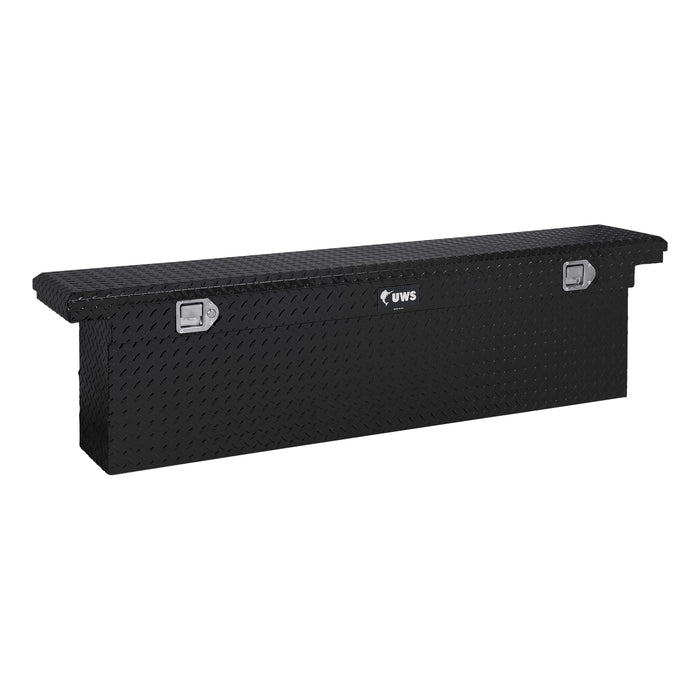 UWS EC10842 Gloss Black Aluminum 69in. Deep Slim Truck Tool Box; Low Profile (Heavy Packagin - Truck Part Superstore