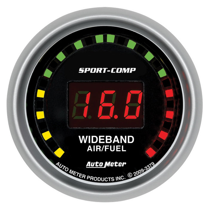 AutoMeter 3379 GAUGE; AIR/FUEL RATIO-WIDEBAND; STREET; 2 1/16in.; 10:1-17:1; DIGITAL; SPORT-COM - Truck Part Superstore