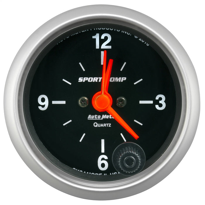 AutoMeter 3385 GAUGE; CLOCK; 2 1/16in.; 12HR; ANALOG; SPORT-COMP - Truck Part Superstore
