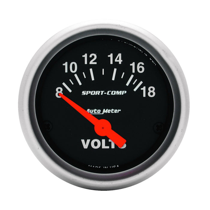 AutoMeter 3391 GAUGE; VOLTMETER; 2 1/16in.; 18V; ELEC; SPORT-COMP - Truck Part Superstore