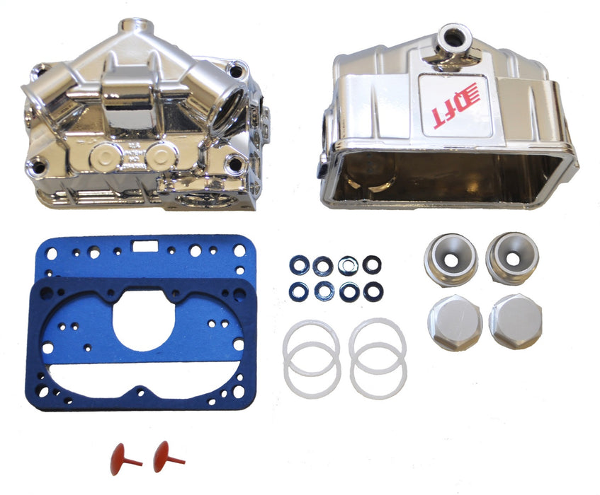 Quick Fuel Technology 34-103QFT Fuel Bowl Kit; Incl. 2 Chrome Fuel Bowls/Gaskets/Inlet Fittings/Plugs; - Truck Part Superstore