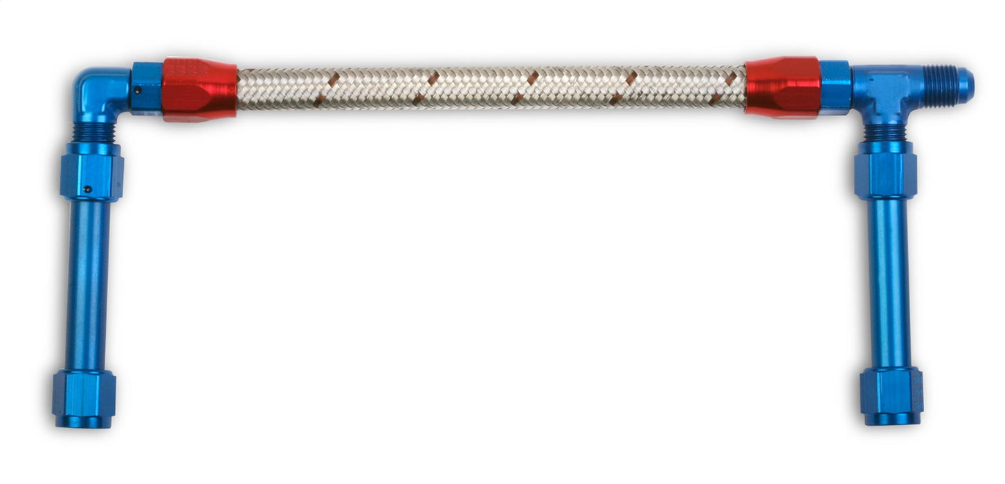 Holley 34-45 Fuel Line; -6AN Single Inlet w/Stainless 350 Hose; For Holley 4150 HP Model; - Truck Part Superstore