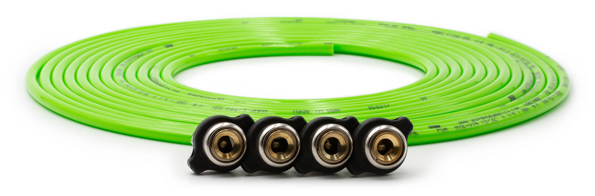 Up Down Air 340-4100-GRN Tire Inflator Hose Replacement 240 Inch W/4 Quick Release Chucks Green UP Down Air - Truck Part Superstore