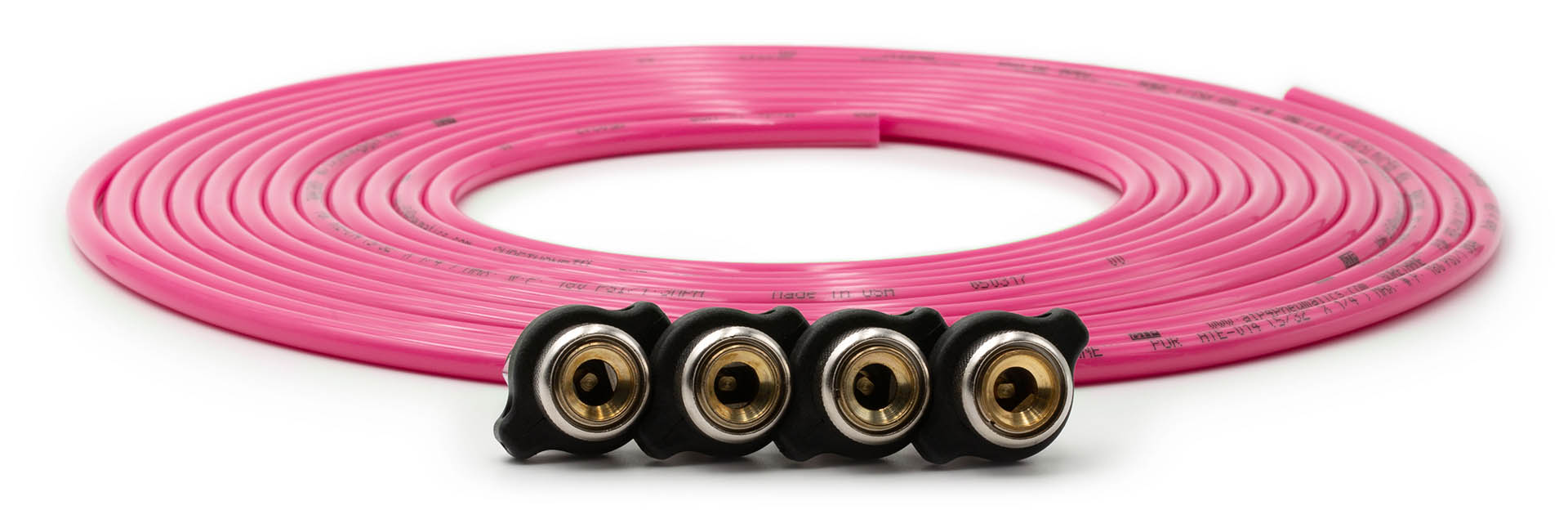 Up Down Air 340-4100-PNK Tire Inflator Hose Replacement 240 Inch W/4 Quick Release Chucks Pink UP Down Air - Truck Part Superstore