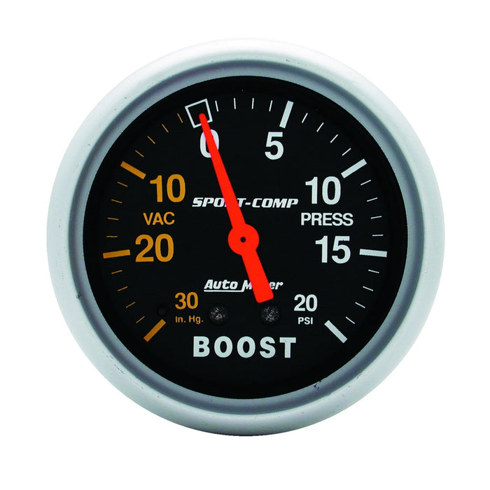 AutoMeter 3401 GAUGE; VAC/BOOST; 2 5/8in.; 30INHG-20PSI; MECHANICAL; SPORT-COMP - Truck Part Superstore