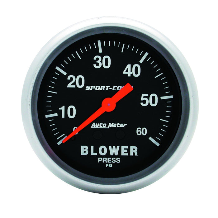 AutoMeter 3402 GAUGE; BLOWER PRESS; 2 5/8in.; 60PSI; MECHANICAL; SPORT-COMP - Truck Part Superstore