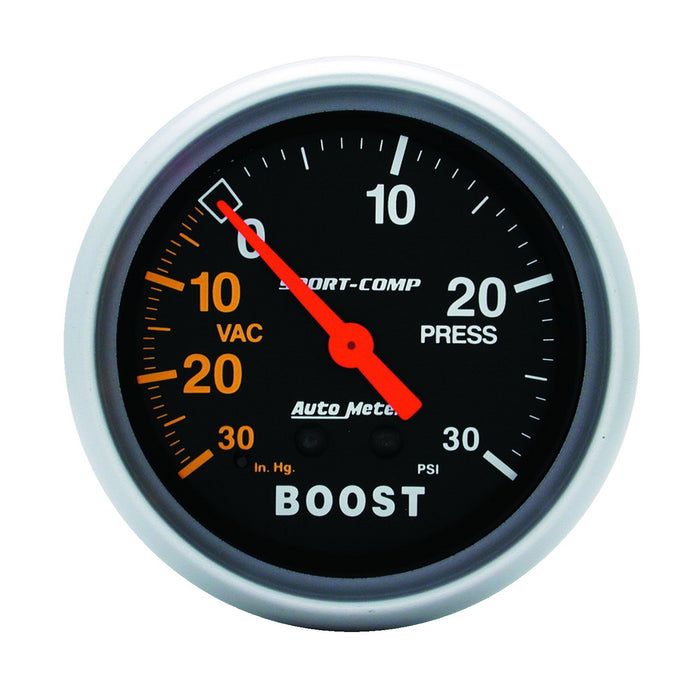 AutoMeter 3403 GAUGE; VAC/BOOST; 2 5/8in.; 30INHG-30PSI; MECHANICAL; SPORT-COMP - Truck Part Superstore
