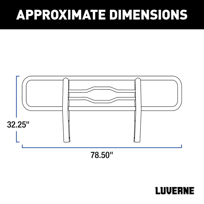 Luverne 341444-341611 Black Steel 2in. Tubular Grille Guard; Select Chevrolet Silverado 1500 - Truck Part Superstore