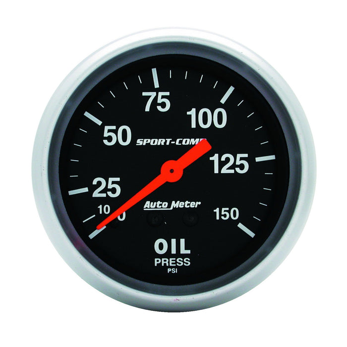 AutoMeter 3423 GAUGE; OIL PRESSURE; 2 5/8in.; 150PSI; MECHANICAL; SPORT-COMP - Truck Part Superstore