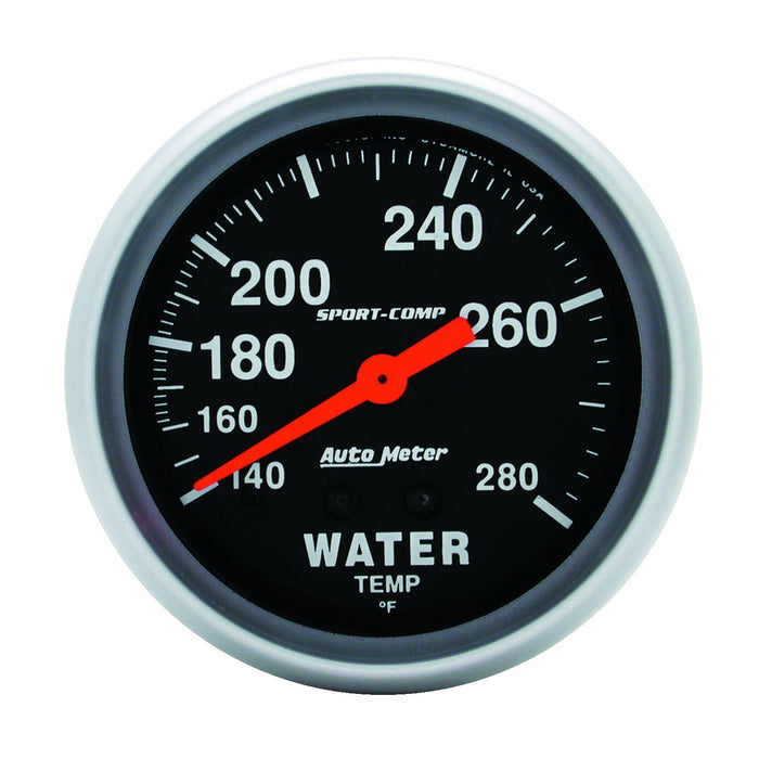 AutoMeter 3431 GAUGE; WATER TEMP; 2 5/8in.; 140-280deg.F; MECHANICAL; SPORT-COMP - Truck Part Superstore