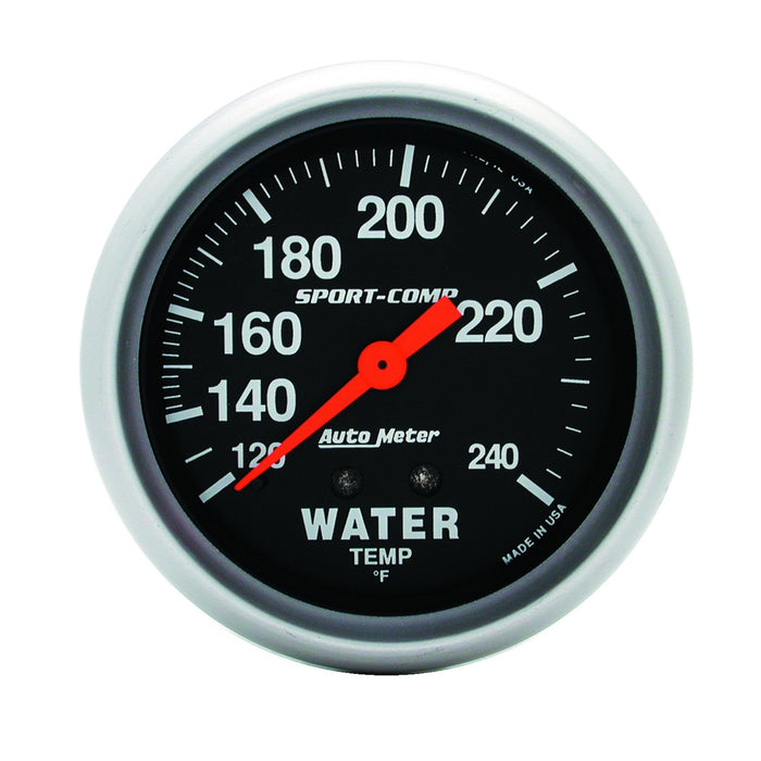 AutoMeter 3432 GAUGE; WATER TEMP; 2 5/8in.; 120-240deg.F; MECHANICAL; SPORT-COMP - Truck Part Superstore