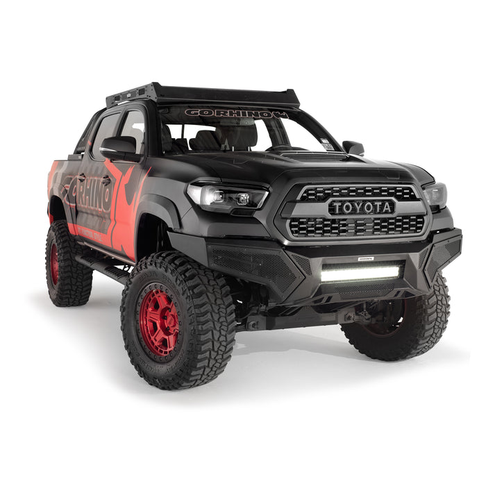 Go Rhino 343891T Low profile steel bumper with powered light mount protects front of vehicle - Truck Part Superstore