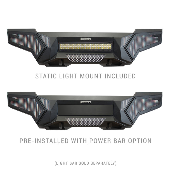 Go Rhino 343891T Low profile steel bumper with powered light mount protects front of vehicle - Truck Part Superstore