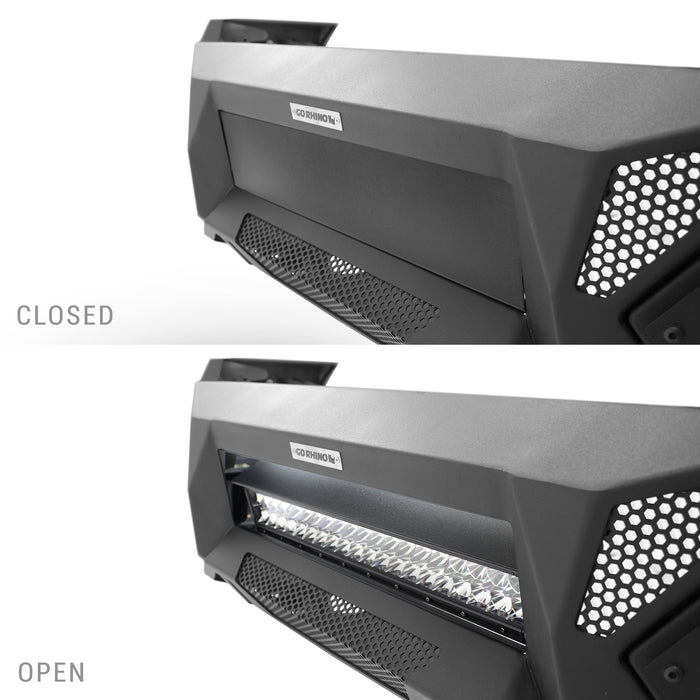Go Rhino 343891T Low profile steel bumper with powered light mount protects front of vehicle - Truck Part Superstore