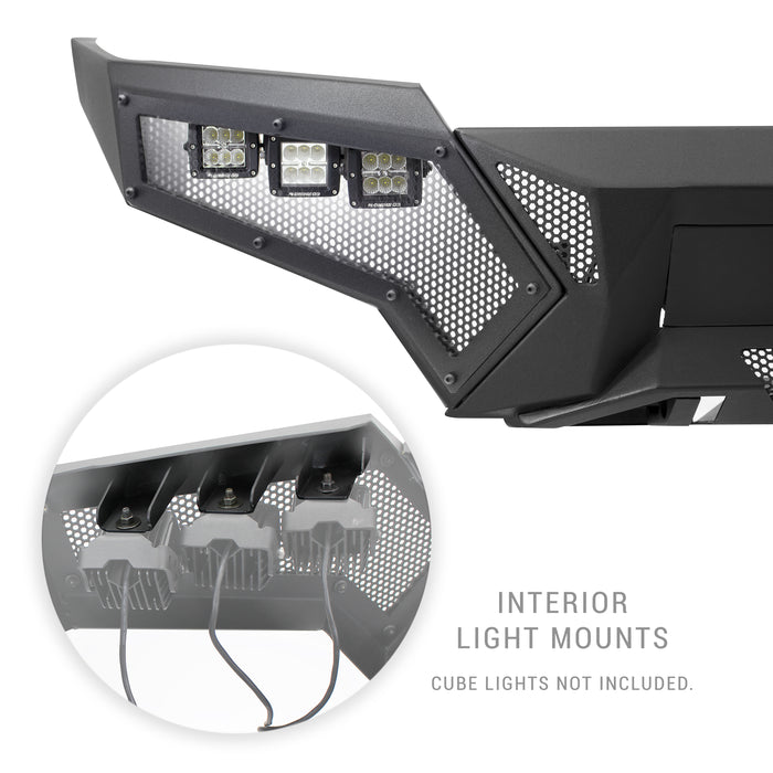 Go Rhino 343891T Low profile steel bumper with powered light mount protects front of vehicle - Truck Part Superstore
