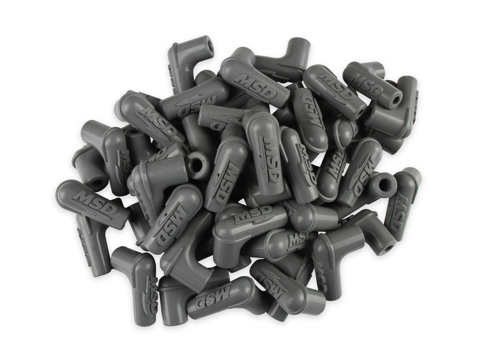 MSD 34514 Spark Plug Boots; 90 Degree w/MSD Logo; Gray Silicone; 50 Piece; - Truck Part Superstore