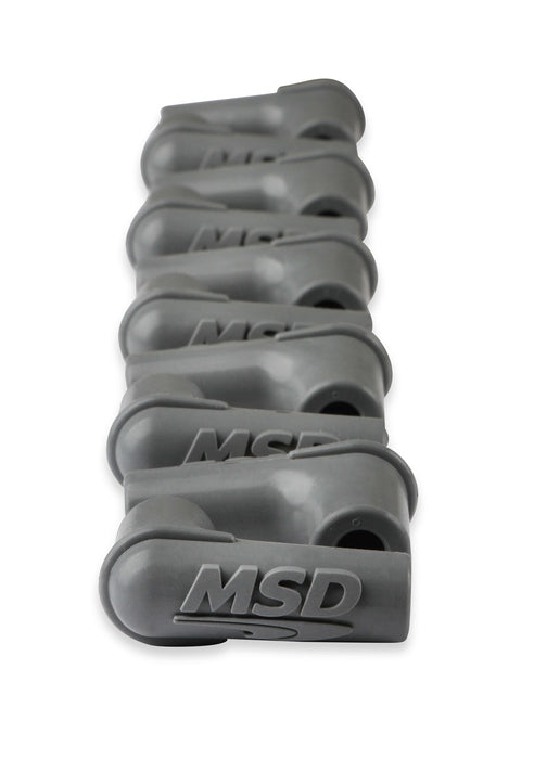 MSD 34514 Spark Plug Boots; 90 Degree w/MSD Logo; Gray Silicone; 50 Piece; - Truck Part Superstore