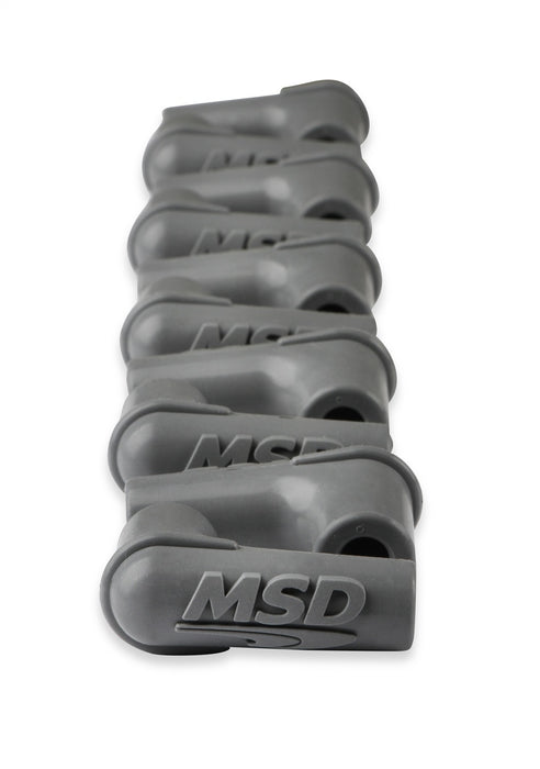 MSD 34514 Spark Plug Boots; 90 Degree w/MSD Logo; Gray Silicone; 50 Piece; - Truck Part Superstore