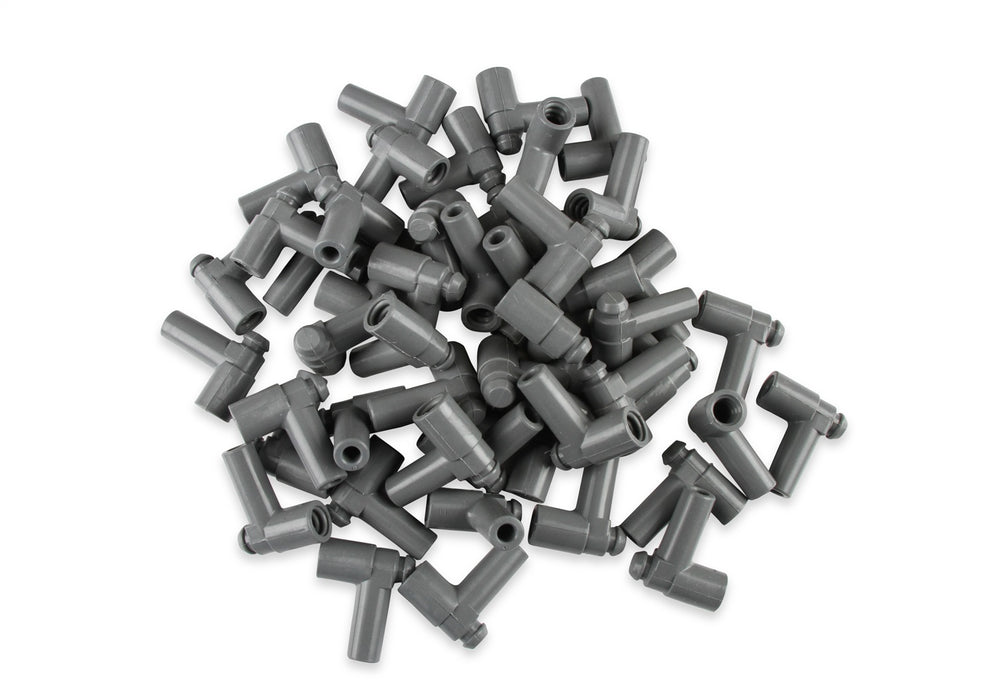 MSD 34554 Spark Plug Boots; 90 Degree Nipple w/GM HEI Nipple; Gray Silicone; 50 Piece; - Truck Part Superstore