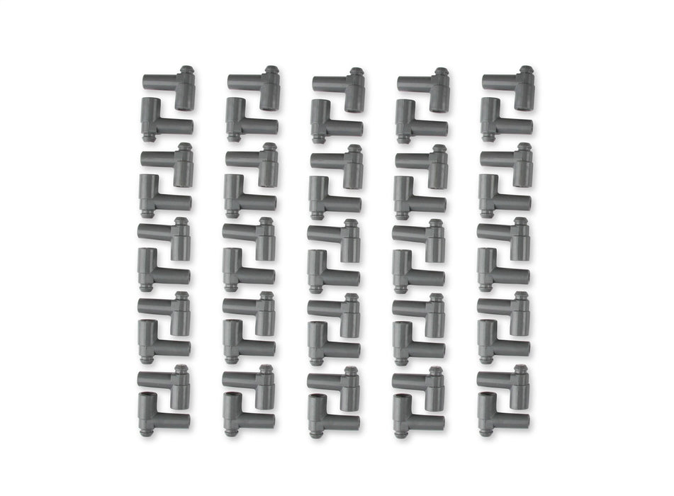 MSD 34554 Spark Plug Boots; 90 Degree Nipple w/GM HEI Nipple; Gray Silicone; 50 Piece; - Truck Part Superstore