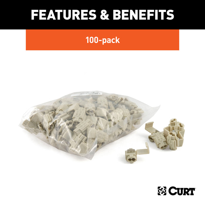 CURT 59906 CURT 59906 18-14 Gauge White Scotch Snap Lock Wire Connectors; 100-Pack - Truck Part Superstore