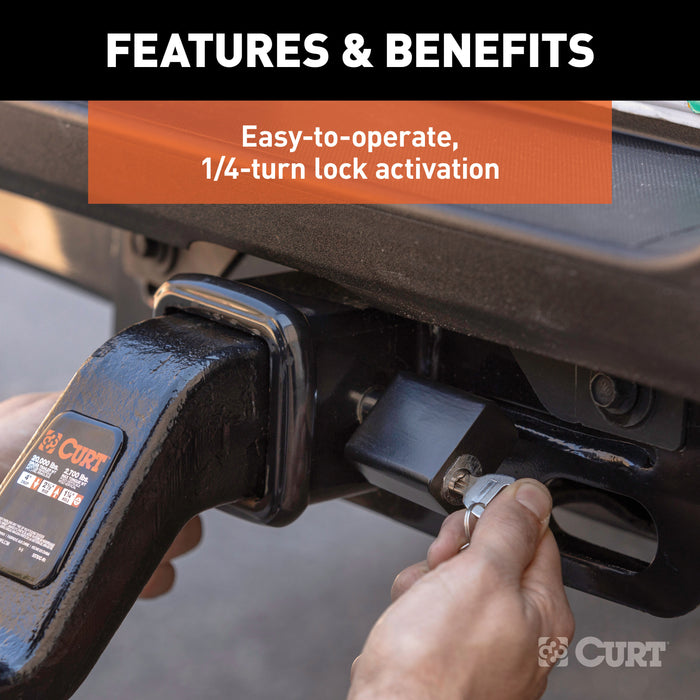 CURT 23021 5/8in. Hitch Lock (2in.; 2-1/2in. or 3in. Receiver; Deadbolt; Chrome) - Truck Part Superstore