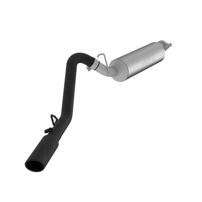 MBRP S5500BLK Cat Back Exhaust System Single Side Black Aluminized Steel For 00-06 Jeep Wrangler TJ Inline-4 2.5L, Inline-6 4.0L MBRP - Truck Part Superstore