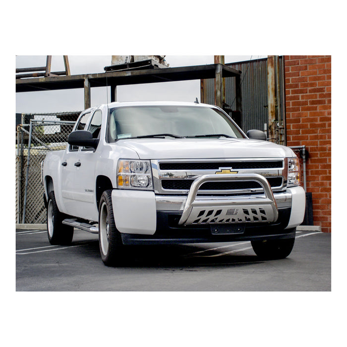 ARIES 35-4005 3in. Polished Stainless Bull Bar; Select Chevrolet Silverado 1500 - Truck Part Superstore