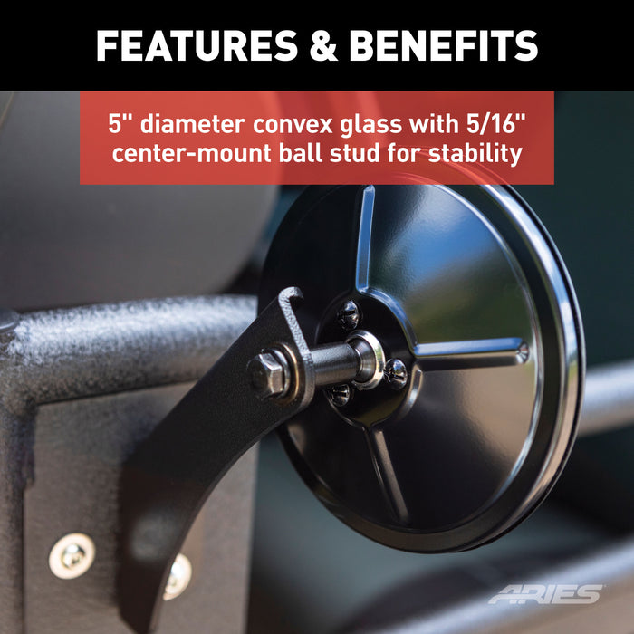 ARIES 3500300 ARIES 3500300 Offroad Jeep Wrangler; Gladiator Half Tube Door Mirrors; 2-Pack - Truck Part Superstore