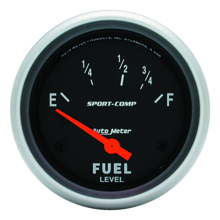 AutoMeter 3516 GAUGE; FUEL LEVEL; 2 5/8in.; 240OE TO 33OF; ELEC; SPORT-COMP - Truck Part Superstore
