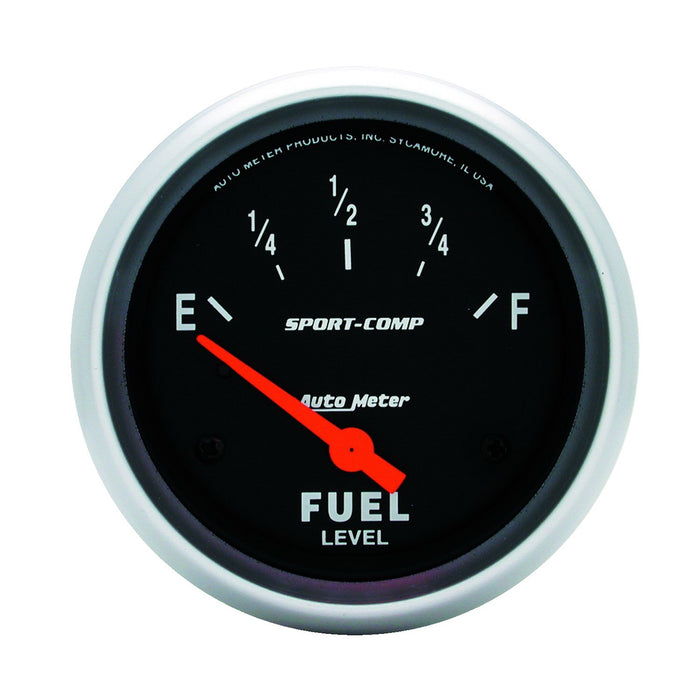 AutoMeter 3517 GAUGE; FUEL LEVEL; 2 5/8in.; 0OE TO 30OF; ELEC; SPORT-COMP - Truck Part Superstore