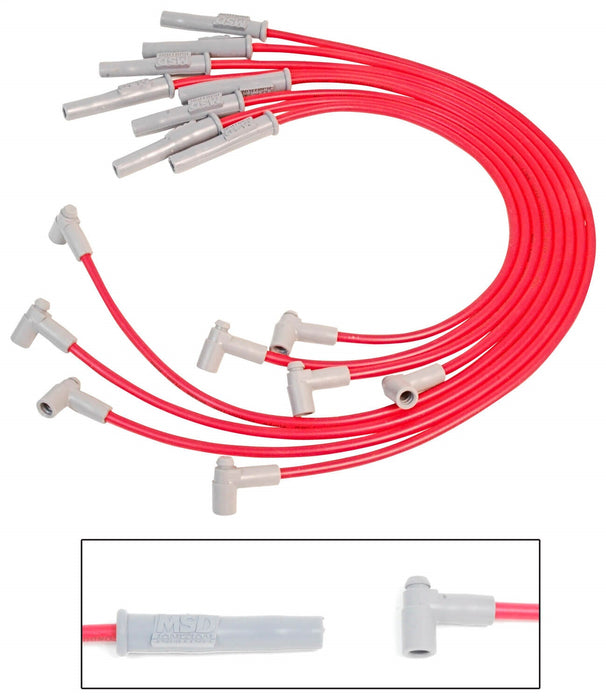 MSD 35399 Custom Spark Plug Wire Set; 8.5mm; w/HEI Cap; OEM Cut; - Truck Part Superstore