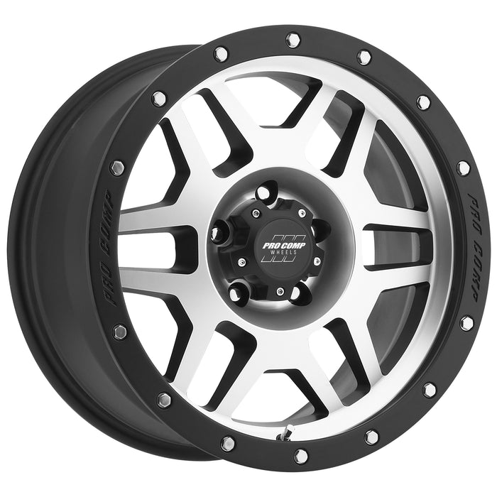 Pro Comp Alloy Wheels 3541-7973 Series 41 Phaser 17x9 with 5 on 5 Bolt Pattern 4.75 Backspace Machined Black with Stainless Steel Bolts Finish Pro Comp Alloy Wheels - Truck Part Superstore