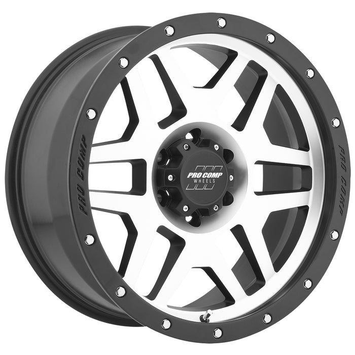 Pro Comp Alloy Wheels 3541-7983 Series 41 Phaser 17x9 with 6 on 5.5 Bolt Pattern 4.75 Backspace Machined Black with Stainless Steel Bolts Finish Pro Comp Alloy Wheels - Truck Part Superstore