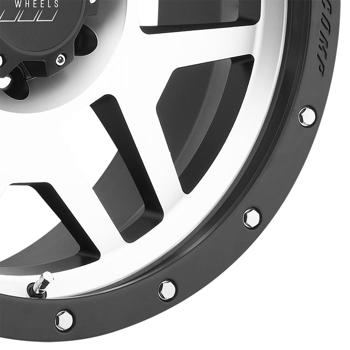 Pro Comp Alloy Wheels 3541-7983 Series 41 Phaser 17x9 with 6 on 5.5 Bolt Pattern 4.75 Backspace Machined Black with Stainless Steel Bolts Finish Pro Comp Alloy Wheels - Truck Part Superstore