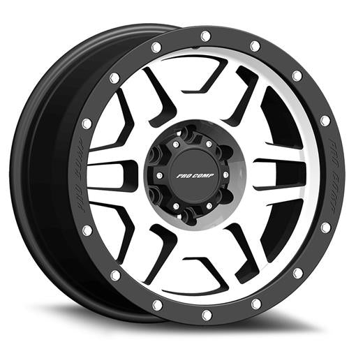 Pro Comp Alloy Wheels 3541-7983 Series 41 Phaser 17x9 with 6 on 5.5 Bolt Pattern 4.75 Backspace Machined Black with Stainless Steel Bolts Finish Pro Comp Alloy Wheels - Truck Part Superstore