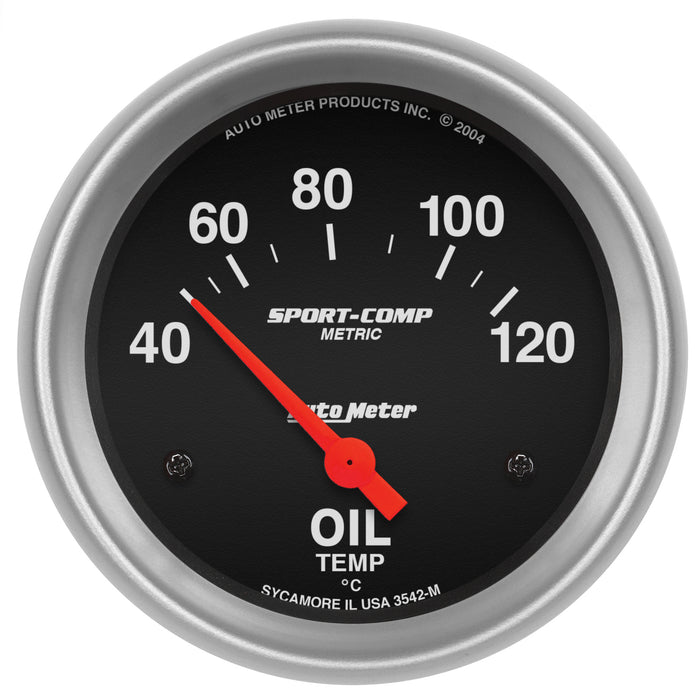 AutoMeter 3542-M GAUGE; OIL TEMP; 2 5/8in.; 40-120deg.F; ELECTRIC; SPORT-COMP - Truck Part Superstore