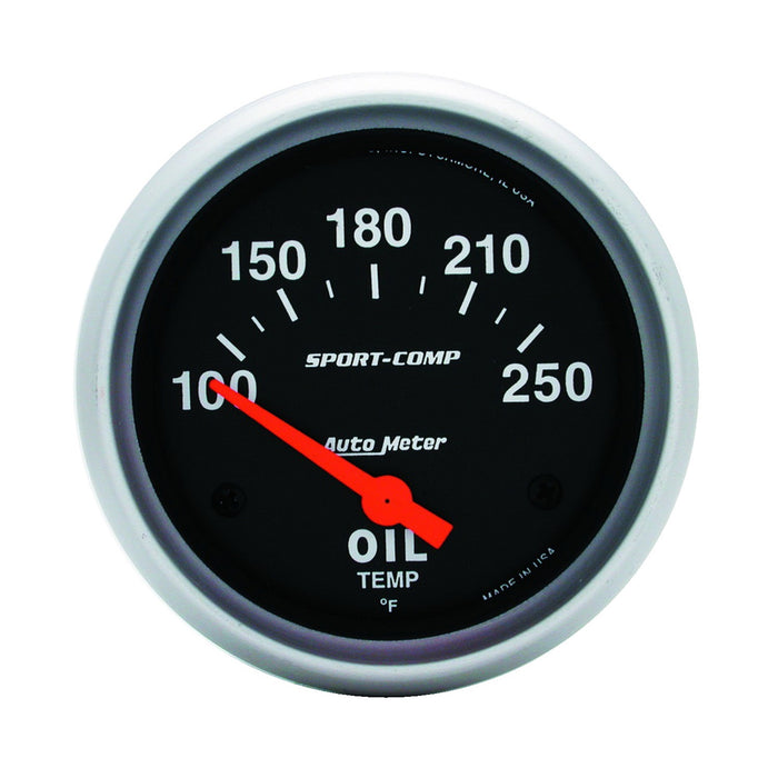 AutoMeter 3542 GAUGE; OIL TEMP; 2 5/8in.; 100-250deg.F; ELECTRIC; SPORT-COMP - Truck Part Superstore