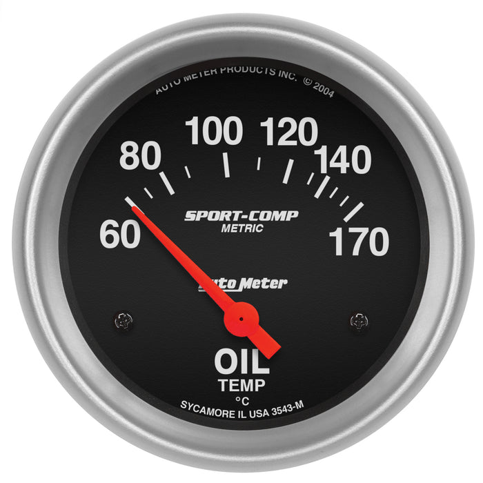 AutoMeter 3543-M GAUGE; OIL TEMP; 2 5/8in.; 60-170deg.F; ELECTRIC; SPORT-COMP - Truck Part Superstore