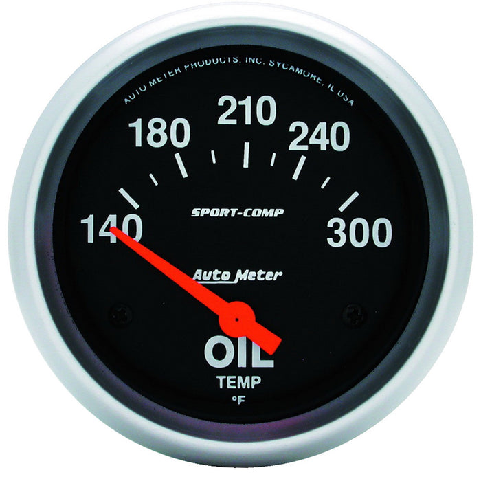 AutoMeter 3543 GAUGE; OIL TEMP; 2 5/8in.; 140-300deg.F; ELECTRIC; SPORT-COMP - Truck Part Superstore