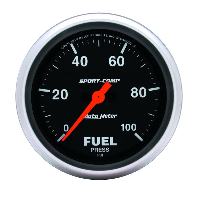 AutoMeter 3563 GAUGE; FUEL PRESSURE; 2 5/8in.; 100PSI; DIGITAL STEPPER MOTOR; SPORT-COMP - Truck Part Superstore